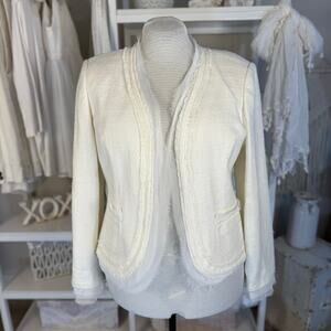 Goodclothes sz. 12 Tweed blazer, jacket, feminine sophisticated elegant #3692